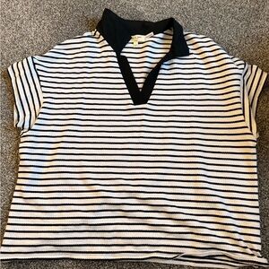 Kim & Cami Black and White Striped Top